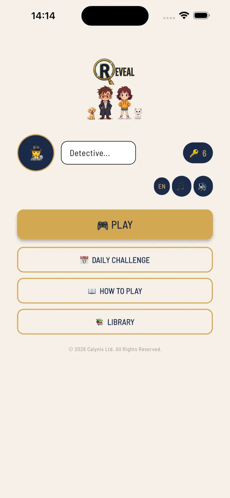 REVEAL home screen